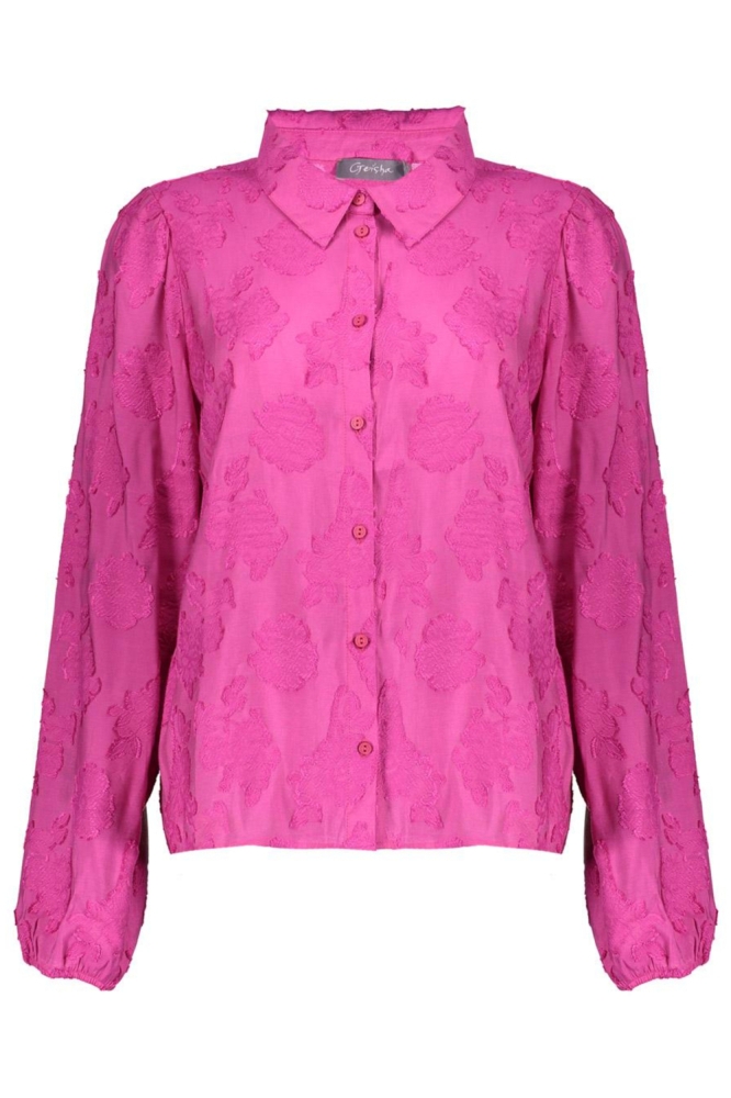 BLOUSE MET STRUCTUUR BLOEMEN 53754 20 PINK